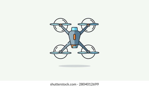 Tech-focused drone illustration suitable for aerial photography businesses, modern delivery services, or innovative gadget reviews and marketing.