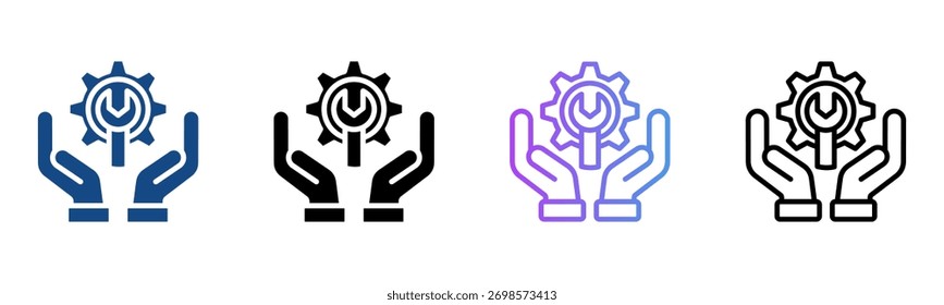 Techical Support Icon Multiple Style Vector Illustration
