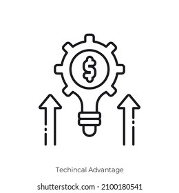 Techincal Advantage Icon. Outline Style Icon Design Isolated On White Background