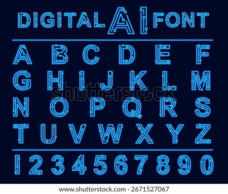 Tech-inspired font with circuit lines - perfect for digital, sci-fi, and UI design projects.