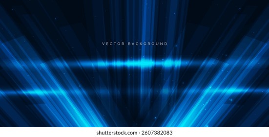 Techlology geometric diagonal glowing on dark blue background. Communication concept innovation. Vector illustration 