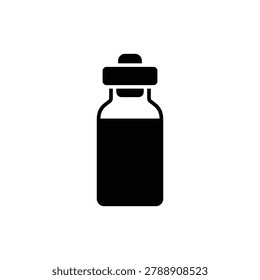 Technetium 99 isotope vial icon, vector illustration. Black filled technetium 99 isotope vial icon isolated on a white background, depicting medical imaging materials and diagnostic healthcare applications.