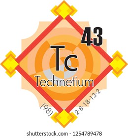 Technetium form Periodic Table of Elements V3 - vector illustrator