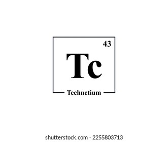 Technetium icon vector. 43 Tc Technetium