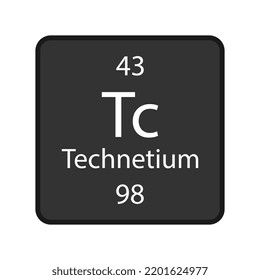 Technetium symbol. Chemical element of the periodic table. Vector illustration.
