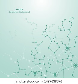 Technical abstract background with connecting dots and lines.