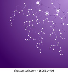 Technical abstract background with connecting dots and lines.