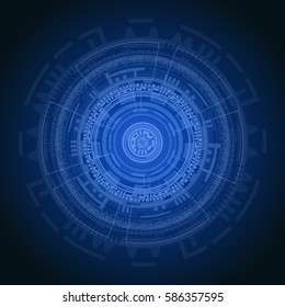 Technical abstract vector illustration. Colorful image with futuristic theme.