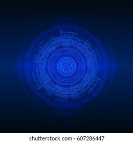 Technical abstract vector illustration. Colorful image with futuristic theme.