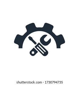 Technical adjustment. Control Process. Vector icon on a white background.