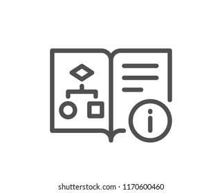 Technical algorithm line icon. Project documentation sign. Quality design element. Classic style algorithm icon. Editable stroke. Vector