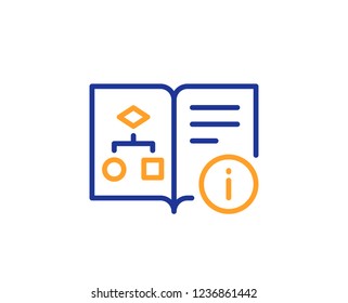 Technical algorithm line icon. Project documentation sign. Colorful outline concept. Blue and orange thin line color icon. Technical algorithm Vector