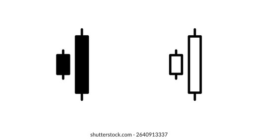 Technical analysis bullish engulfing candlestick pattern icons for trading platforms and financial chart applications