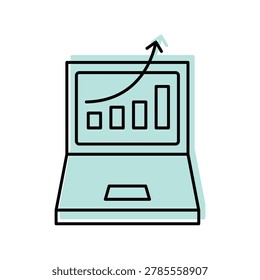 Technical Analysis color shadow thinline icon , vector, pixel perfect, illustrator file 