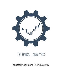 technical analysis, flat vector icon