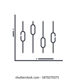 Technical analysis icon, linear isolated illustration, thin line vector, web design sign, outline concept symbol with editable stroke on white background.