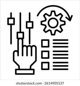technical analysis icon in outline style vector illustration