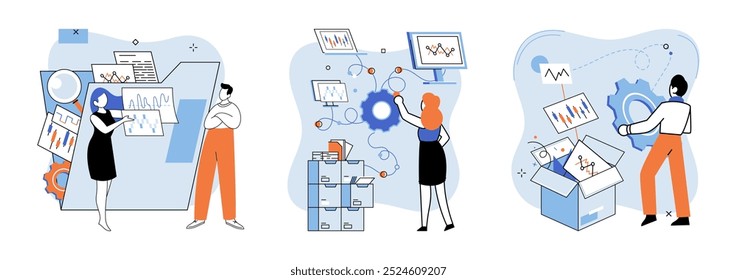 Technical analysis. Vector illustration. Finance and economy are closely intertwined, and understanding their relationship is essential for successful financial planning Financial planning Financial
