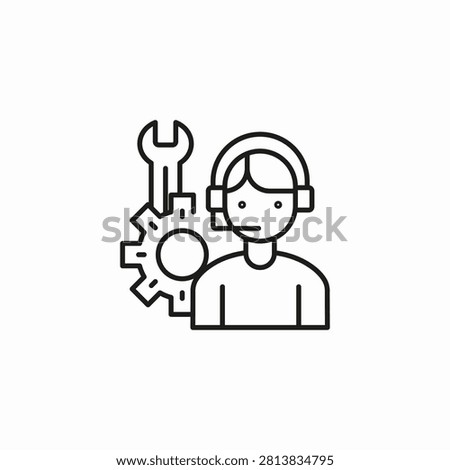technical assistance callcenter icon sign vector