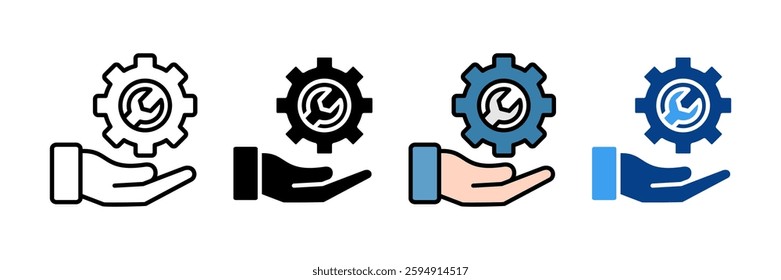 Technical Assistance Icon Set Multiple Style Collection