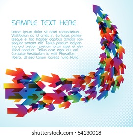 Technical background with colorful arrows