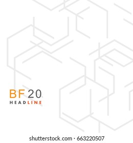 Technical background with hexagon line and dots.