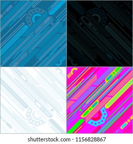 Technical backgrounds in four different colors