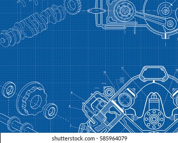 Mechanical drawing and pinion - Stock Image - Everypixel
