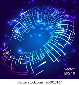 Technical blue shining background. Vector illustration. EPS 10. 
