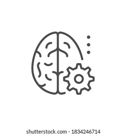 Technical brain line outline icon