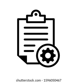 Technical check list vector icon. Checklist clipboard illustration sign. specification symbol.