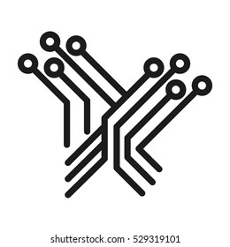Technical circuit graphic illustration