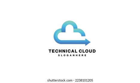 technical cloud logo gradient colorful