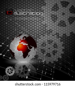 Technical and communications concept background - vector illustration