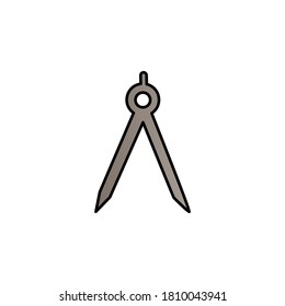 Technical compass color gradient vector icon