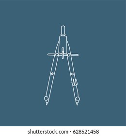 Technical compass icon, vector illustration design. Education objects collection.
