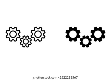 Technical Configuration Icon Set. Settings Cog and System Adjustment Symbols. for mobile concept and web design. vector illustration


