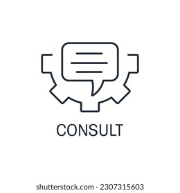 Technical consultation. Explanation. User manual. Specifications. Vector icon isolated on white background.