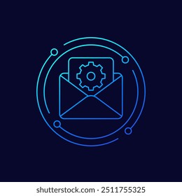 Icono de correspondencia técnica, diseño lineal