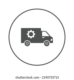 Technical customer service van icon | Circle version icon |