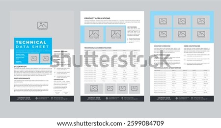 Technical Data Sheet layout template With 3 Style design layout	