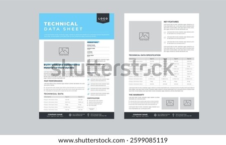 Technical Data Sheet layout template With 2 Style design layout	