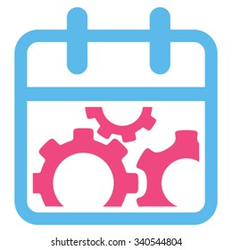 Technical Date vector icon. Style is bicolor flat symbol, pink and blue colors, rounded angles, white background.