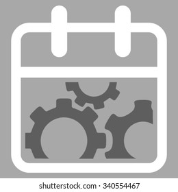 Technical Date vector icon. Style is bicolor flat symbol, dark gray and white colors, rounded angles, silver background.