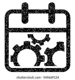 Technical Day grainy textured icon for overlay watermark stamps. Flat symbol with dust texture. Dotted vector black ink rubber seal stamp with grunge design on a white background.