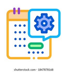 technical day on calendar icon vector. technical day on calendar sign. color symbol illustration