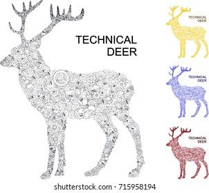 Technical deer design vector