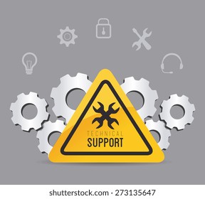 Technical design over gray background, vector illustration.