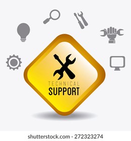 Technical design over white background, vector illustration.