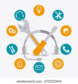 Technical design over white background, vector illustration.